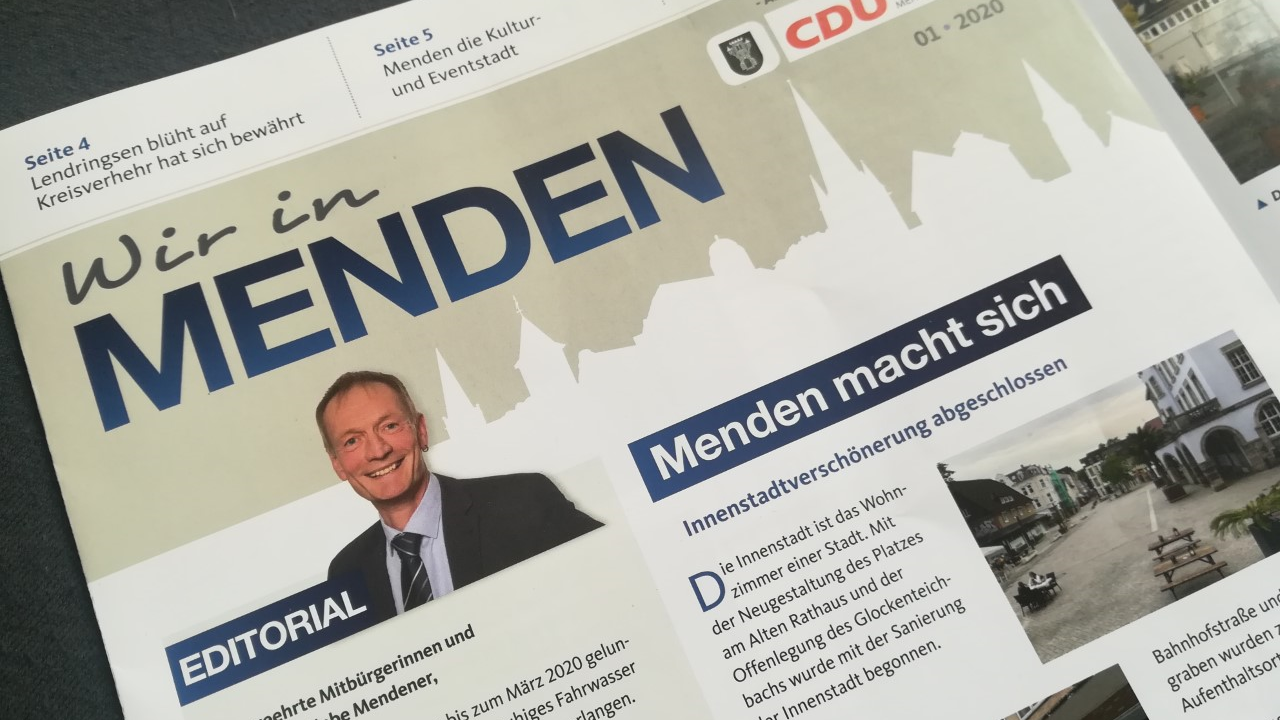 WIR IN MENDEN – CDU-Fraktionszeitung veröffentlicht